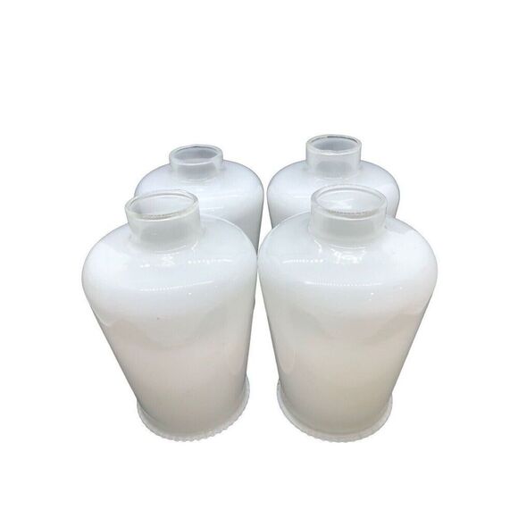 VINTAGE WHITE FROSTED GLASS LAMP SHADES 1 1/2" FITTER 2 QTY Replacement - Picture 15 of 16